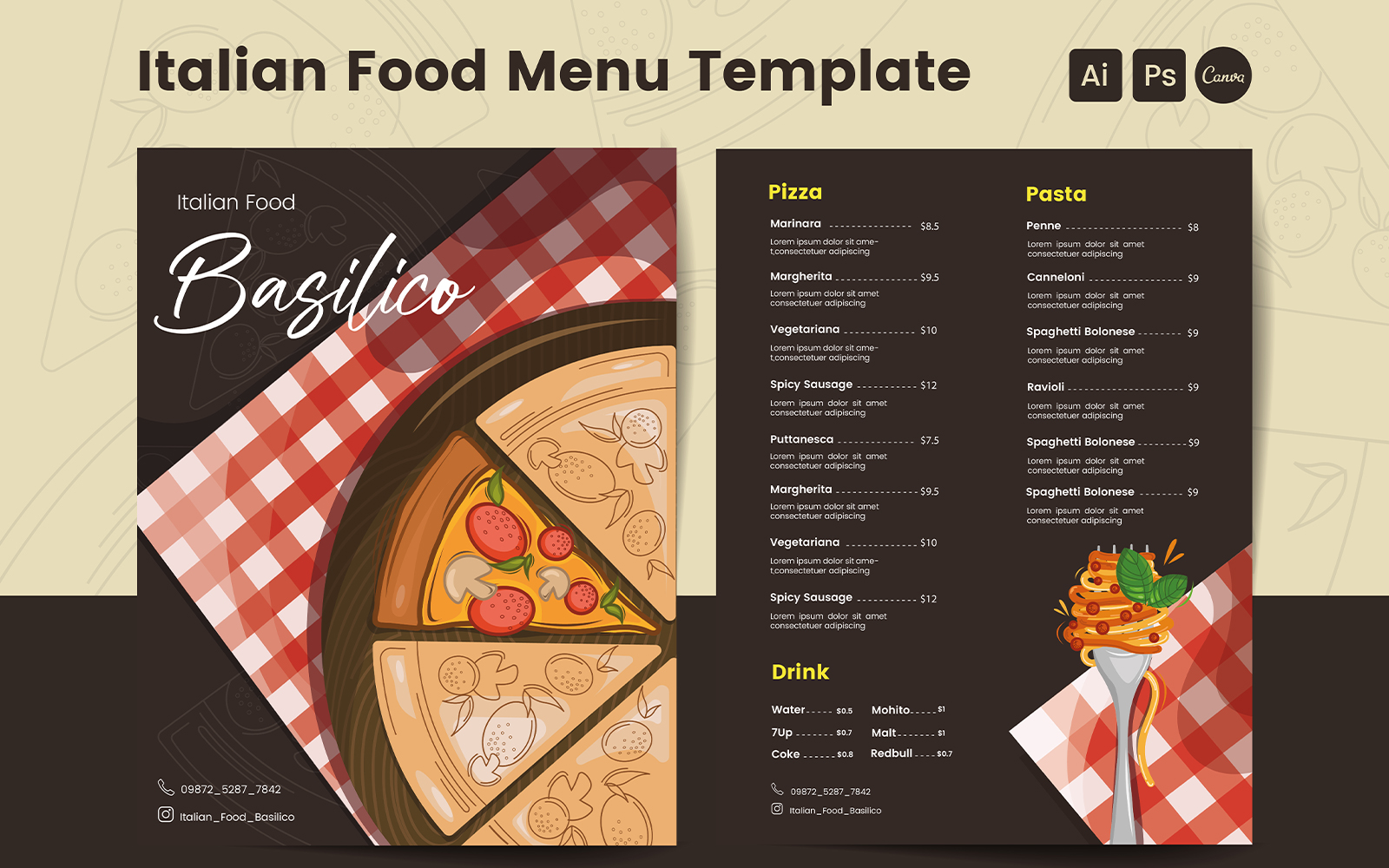 Italian Food Menu Template