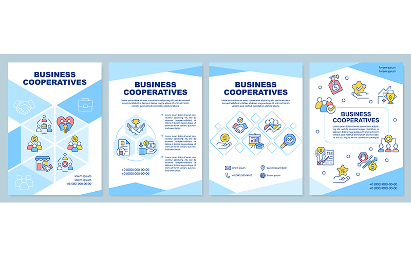 Business Cooperatives Blue Brochure Template