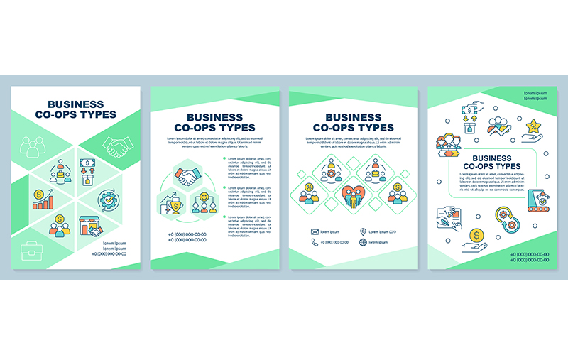 Business Co-ops Types Green Brochure Template