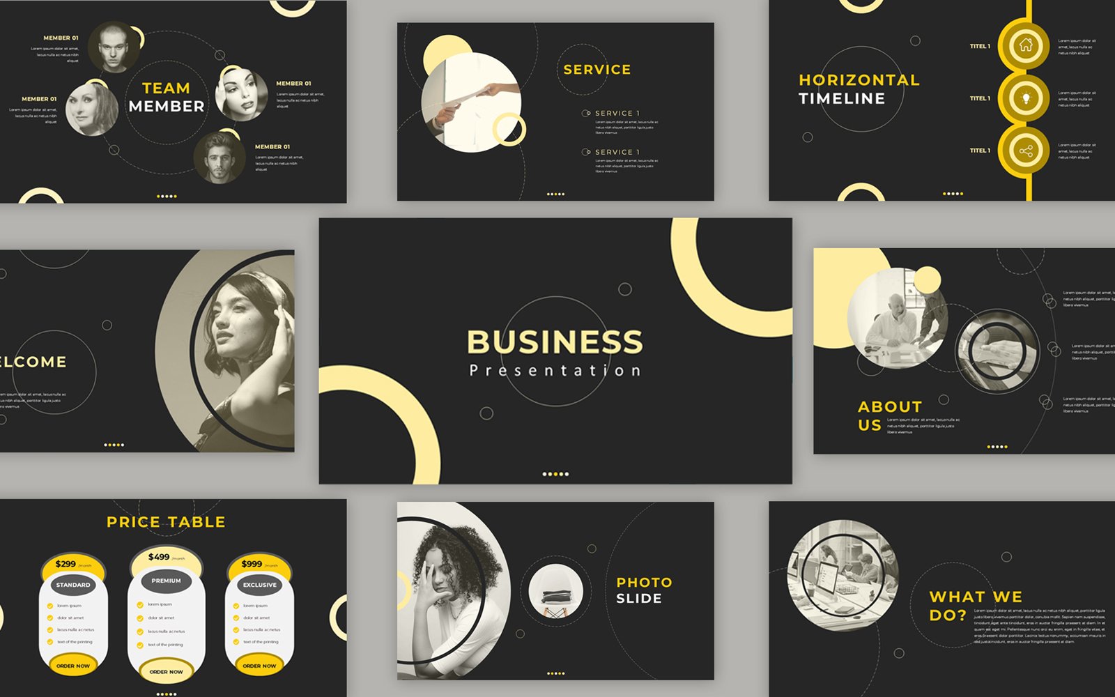 Black and Yellow Business PowerPoint Presentation