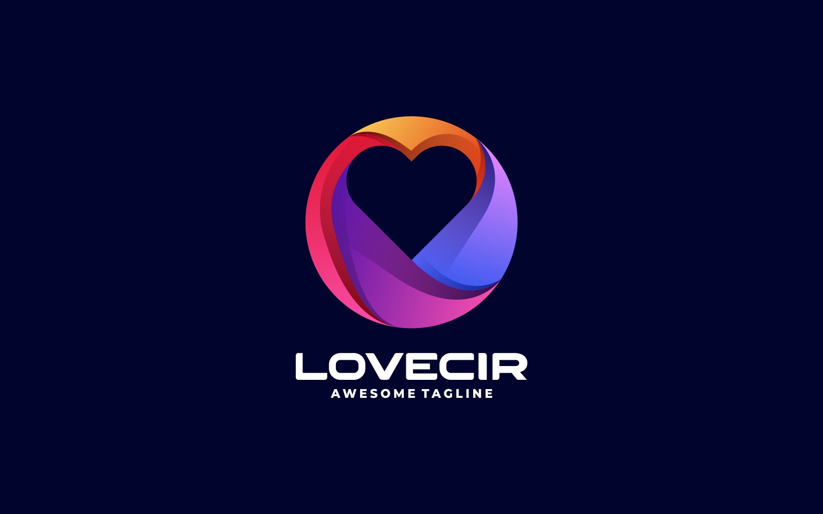 Love Circle Gradient Colorful Logo