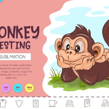 Monkey Resting Vectors Templates 269887