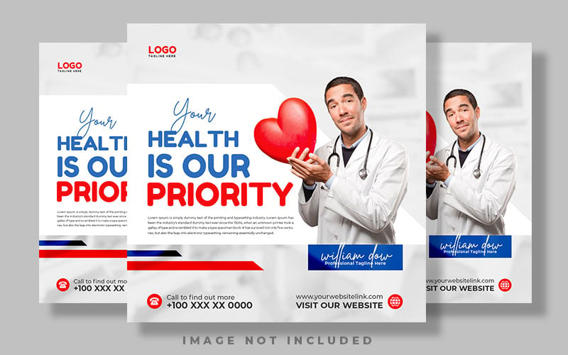 Health Clinic Social Media Post Template