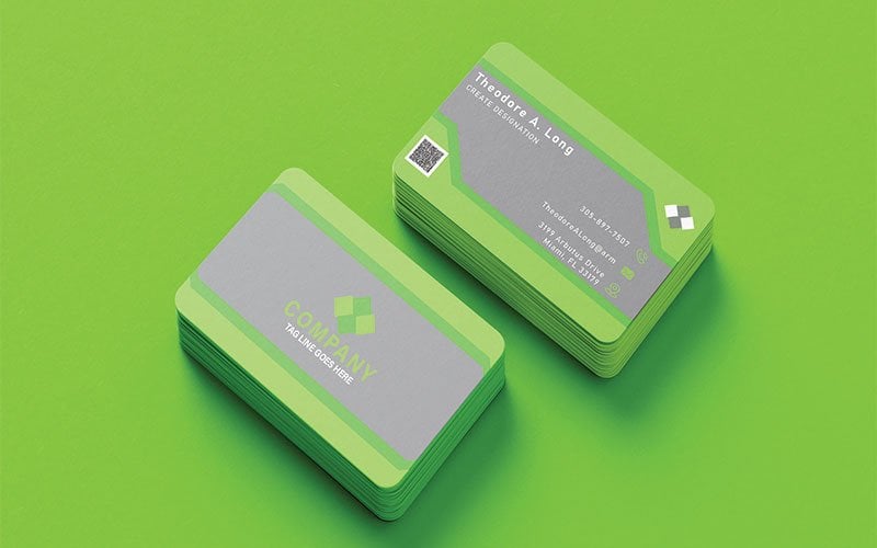 Creative Green Color Business Card - Business Card