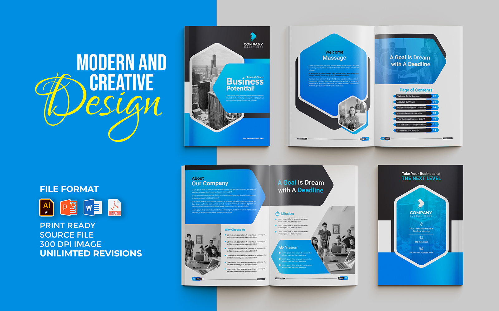 16 pages multipurpose business brochure template