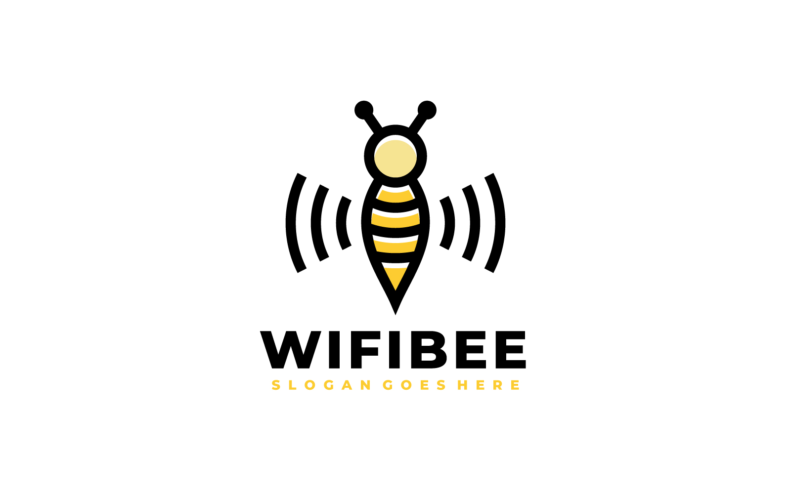 Wifi and Connexion Bee Logo template