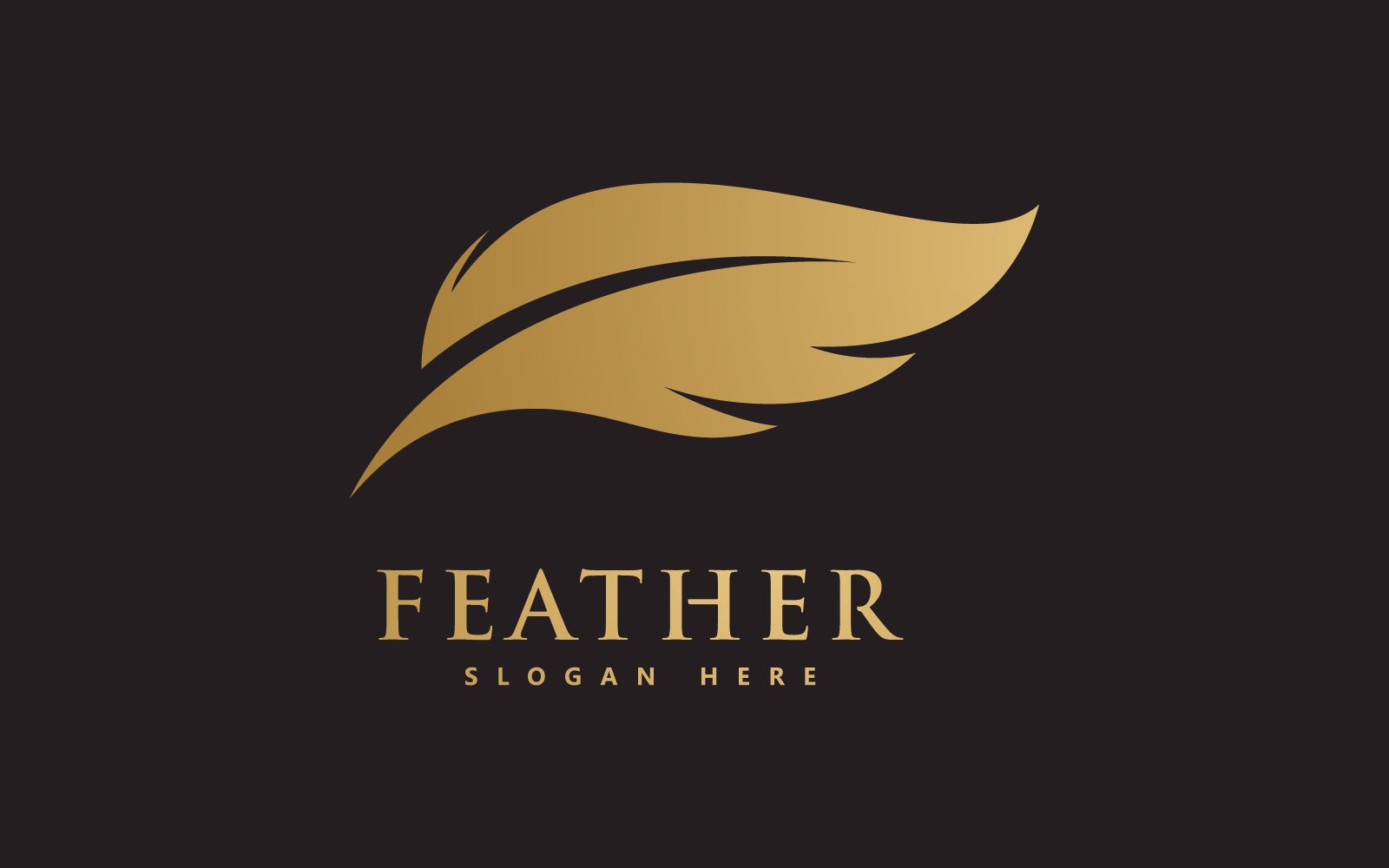 Feather Vector Logo Design Template V7