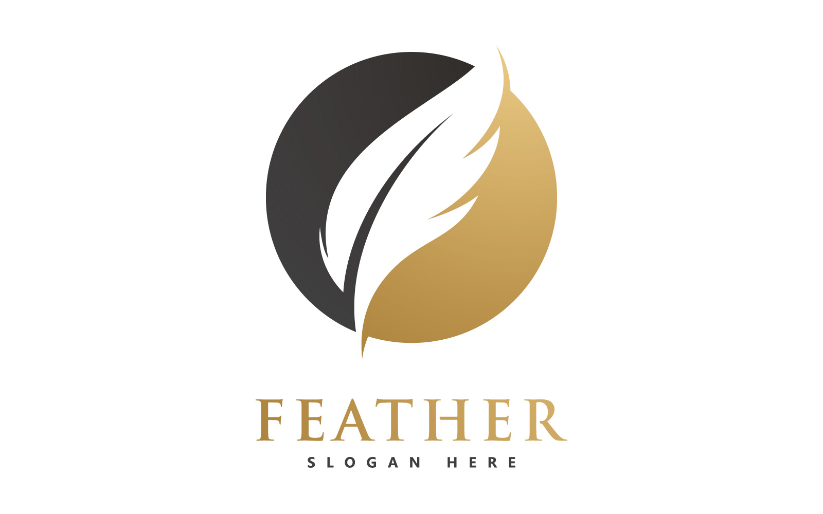 Feather Vector Logo Design Template V8