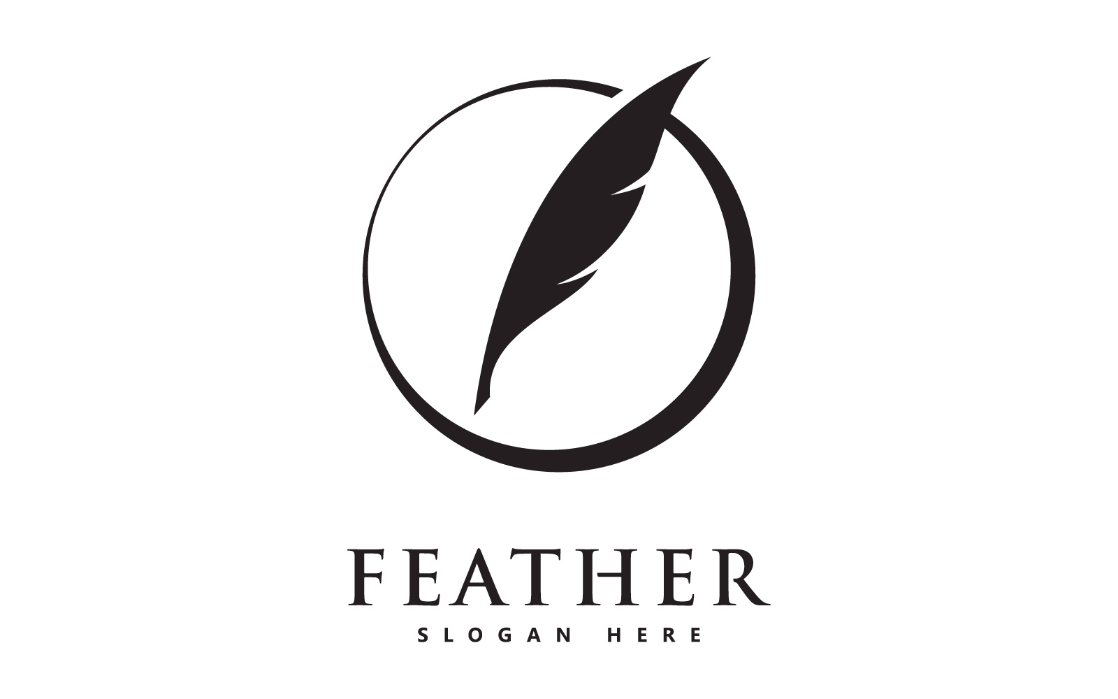 Feather Vector Logo Design Template V10