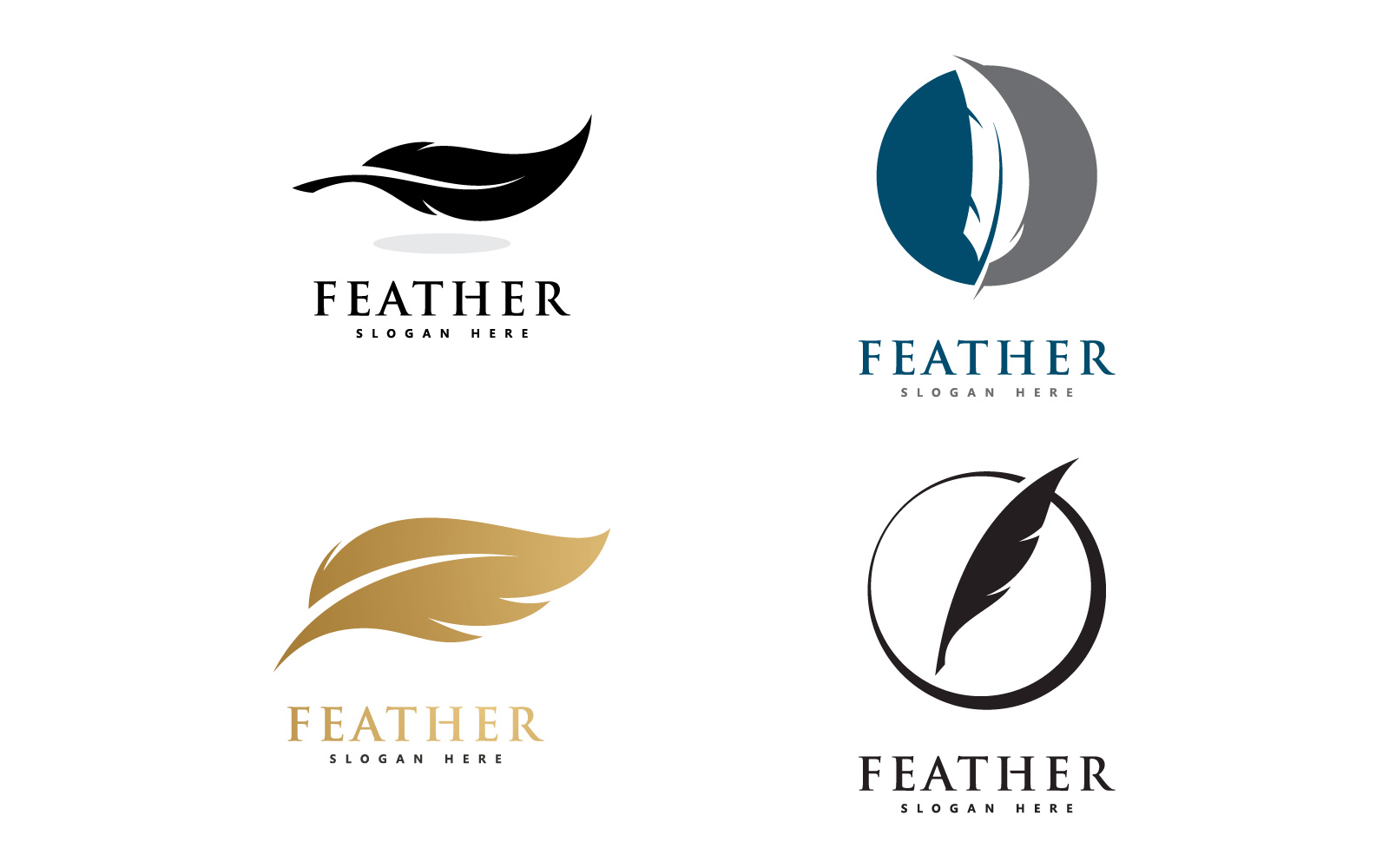 Feather Vector Logo Design Template V13