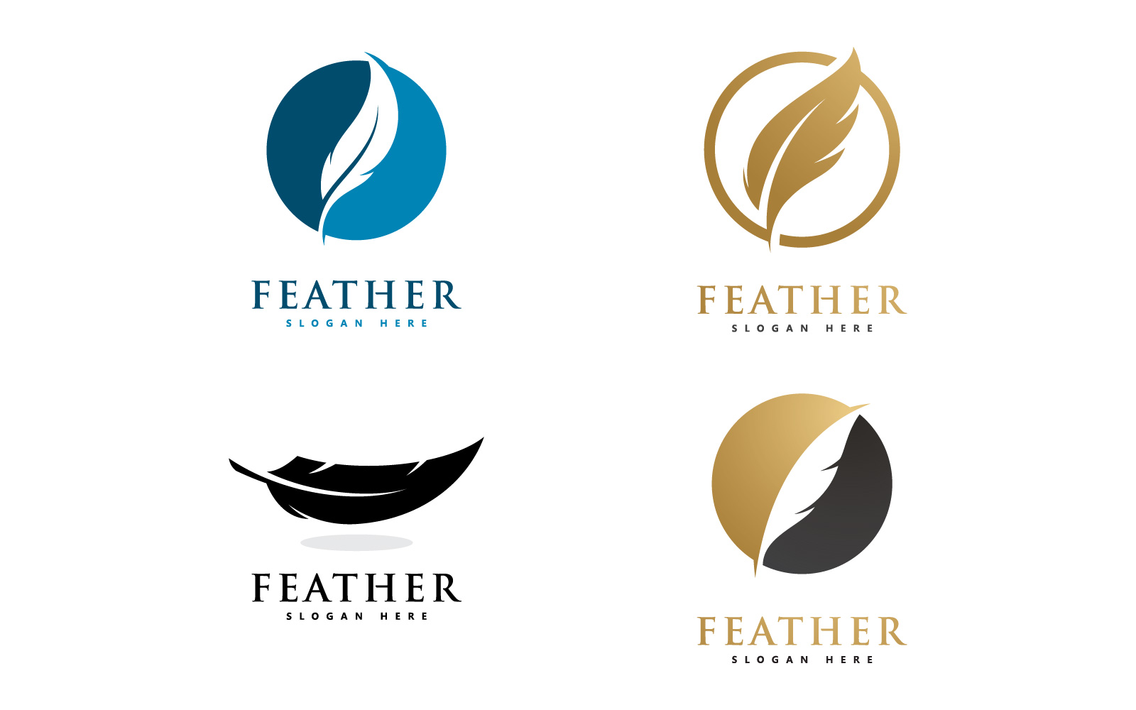 Feather Vector Logo Design Template V14