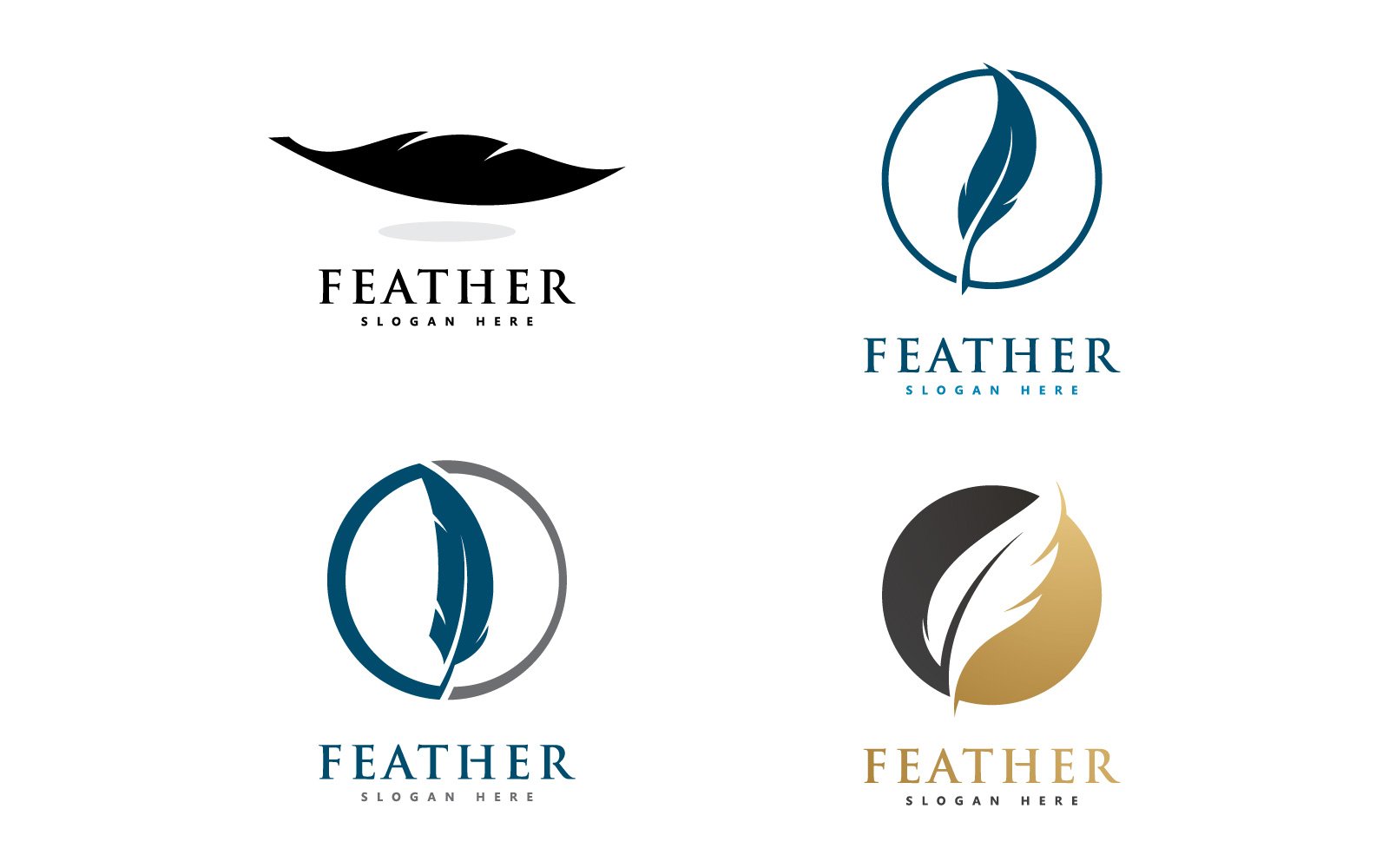 Feather Vector Logo Design Template V15