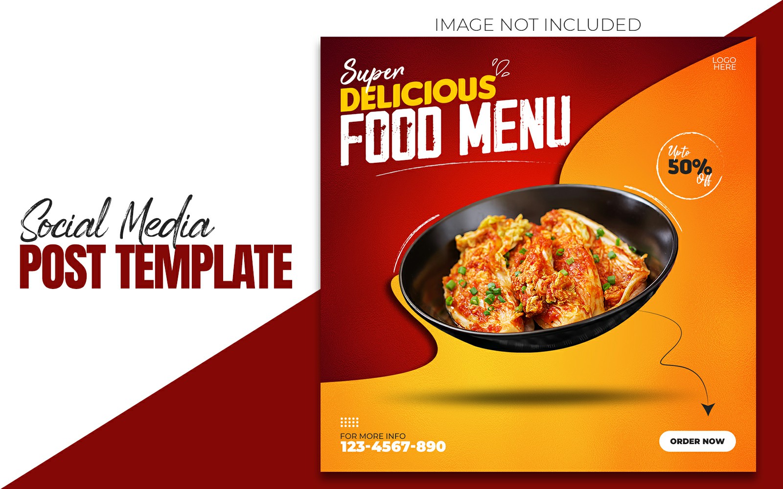 Super Delicious Food Menu Social Media Promotional Post