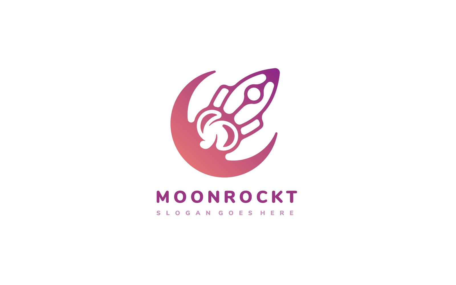 Moon Rocket Logo Template