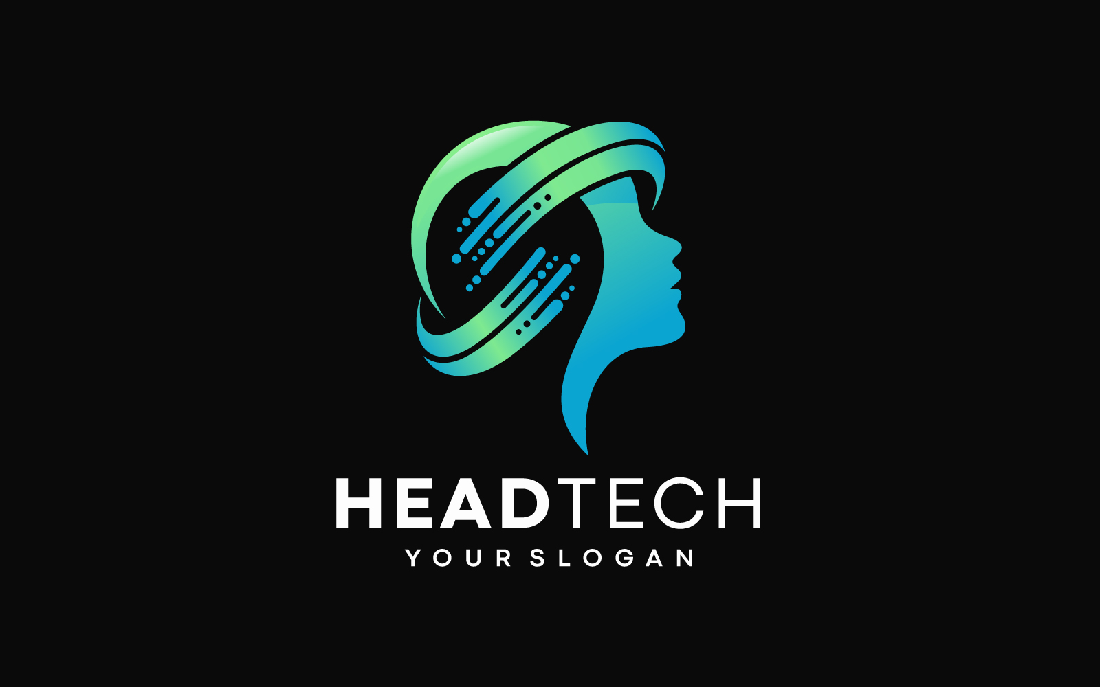 Head Tech logo, Head logo concept vector, Head digital Technology Logo template designs