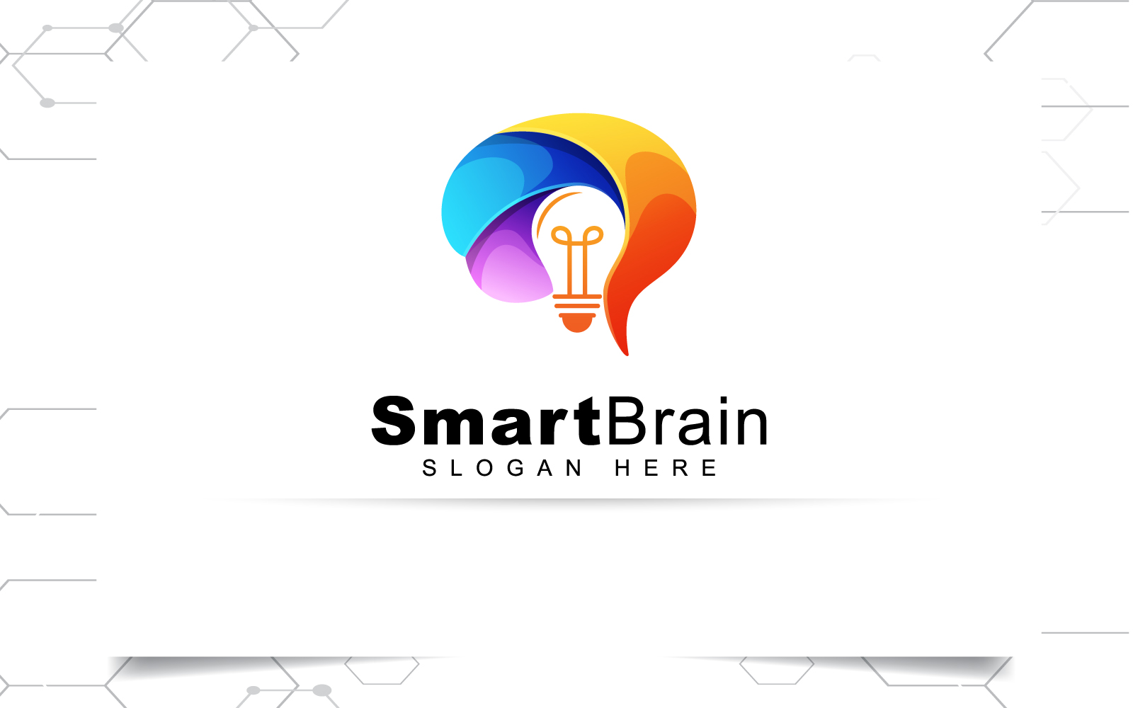 Smart Brain Gradient Technology Logo