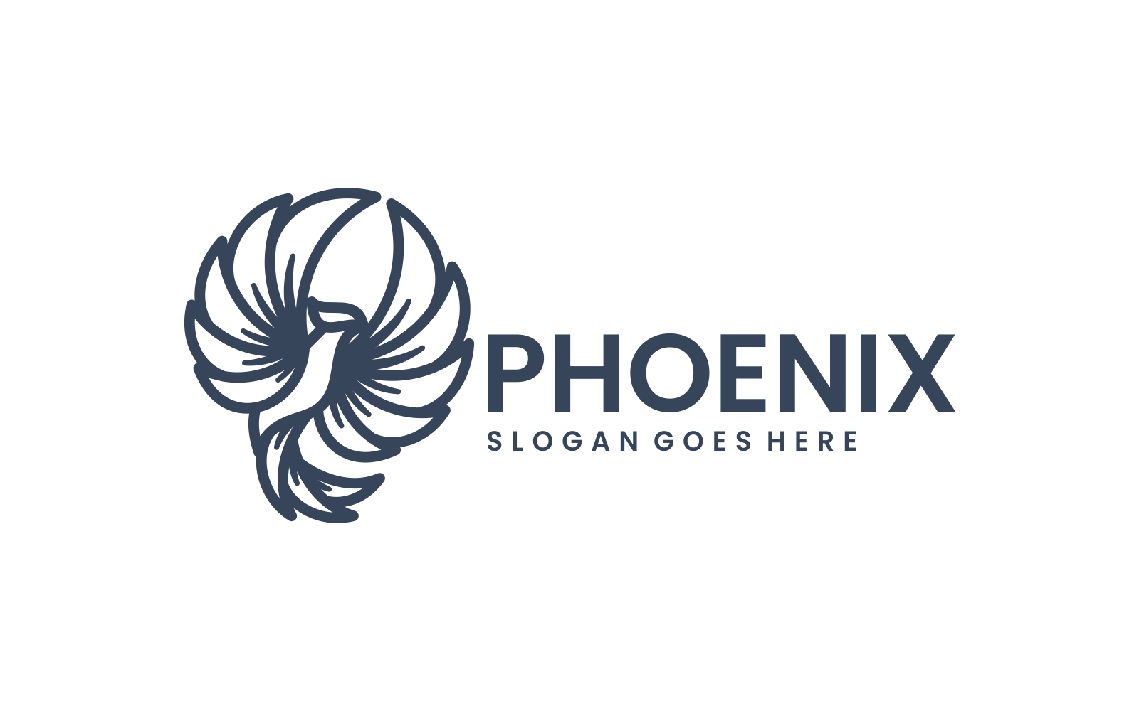 Phoenix Line Art Logo Template