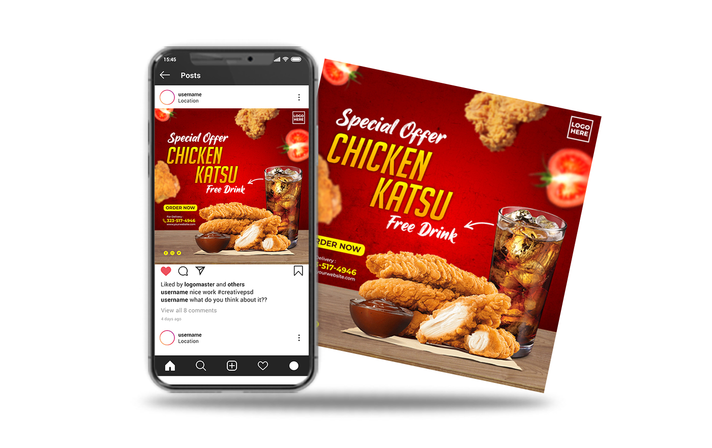 instagram post social media food chicken katsu
