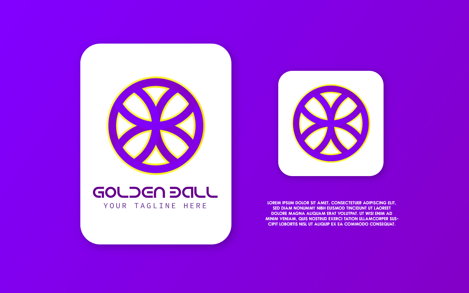 Creative Golden Ball Coloring Vector Logo Design Templates