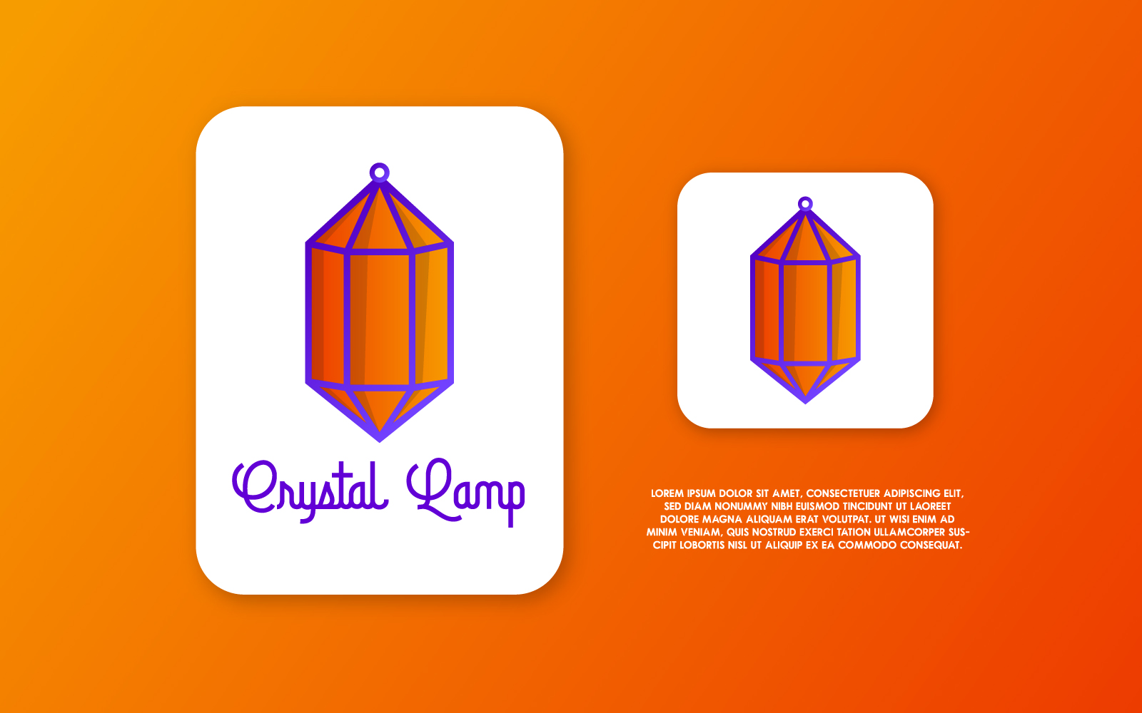 Creative Crystal Lamp Coloring Vector Logo Design Templates