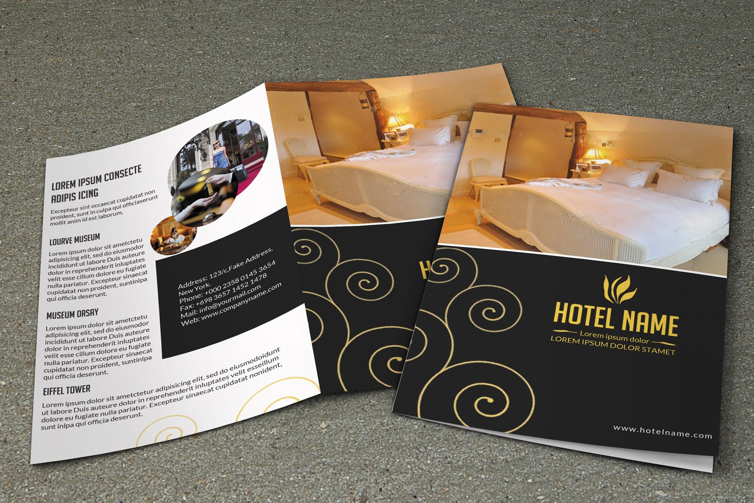 Hotel Business Bifold Brochure Template