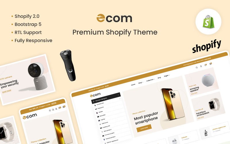 Ecom - Best Electronics & Gadgets Responsive Shopify Theme