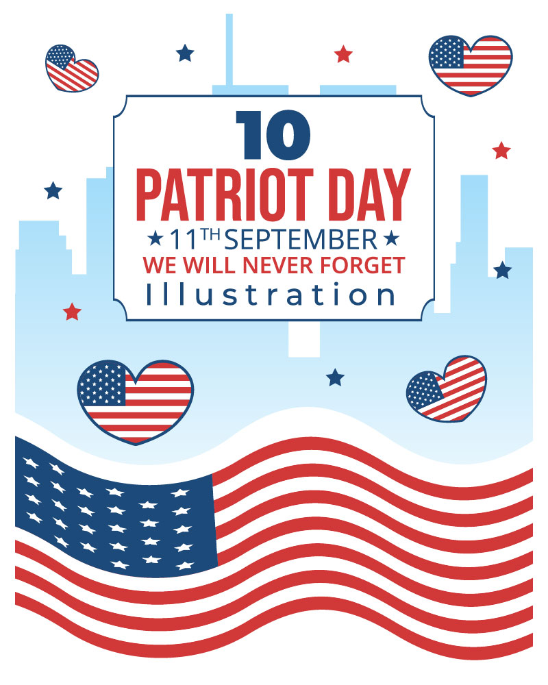 10 Patriot Day USA Celebration Illustration