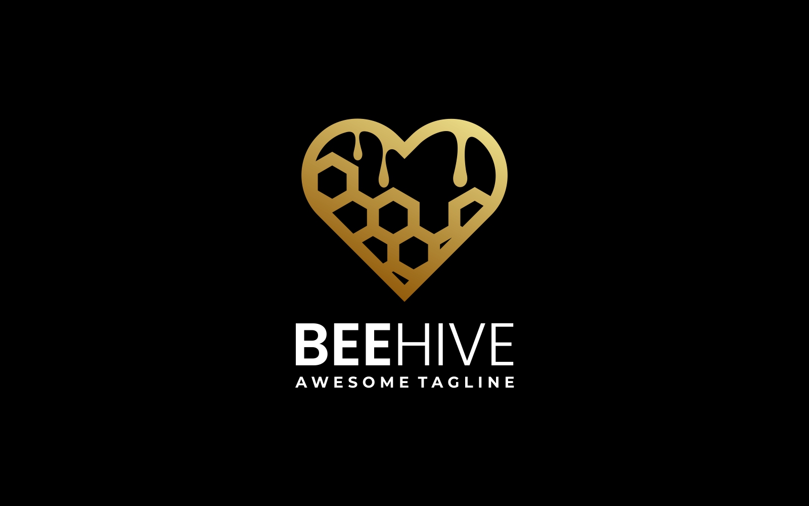 Love Beehive Line Art Logo