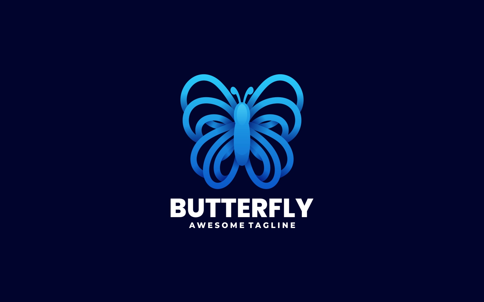 Butterfly Line Art Gradient Logo Vol.2