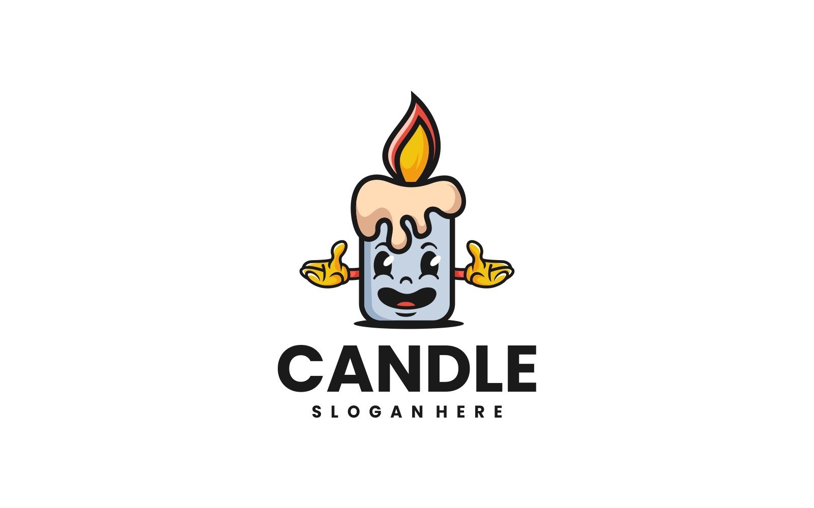 Candle Mascot Cartoon Logo