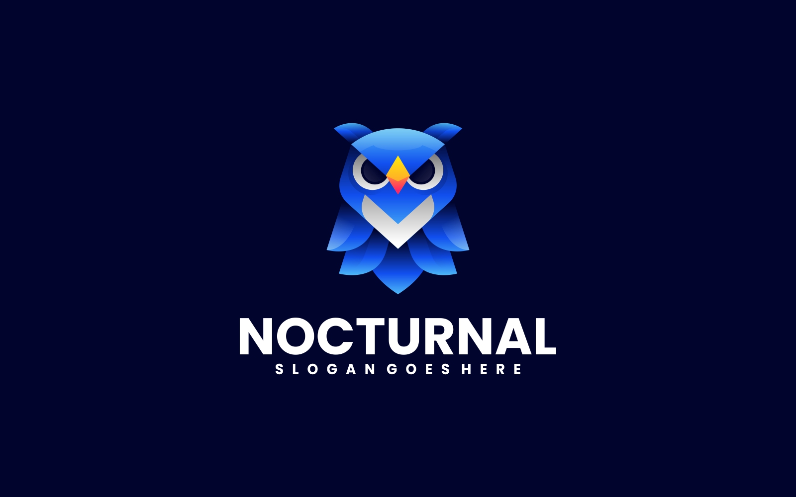 Nocturnal Owl Gradient Logo Style