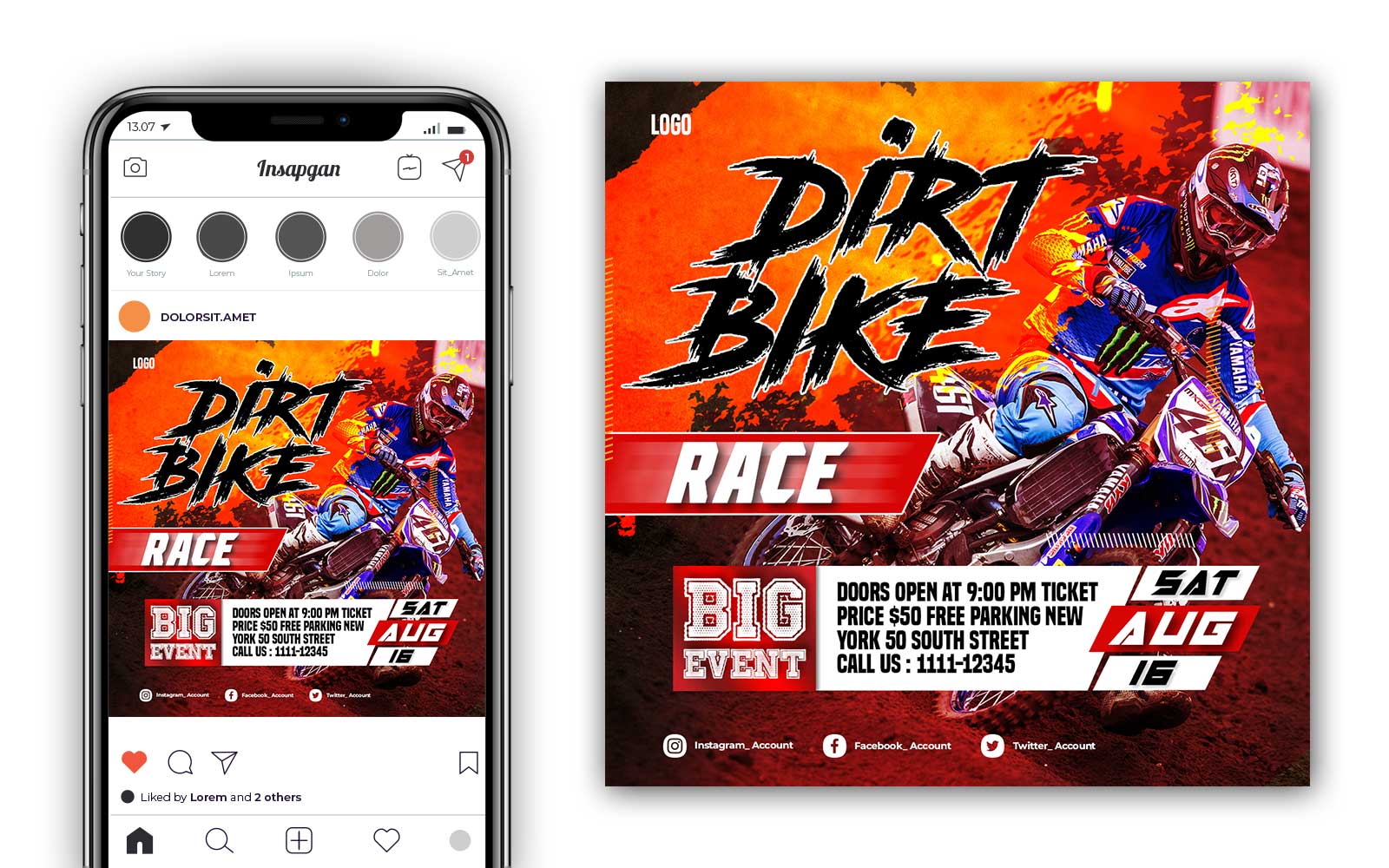 Dirt Bike Race Social Media Template