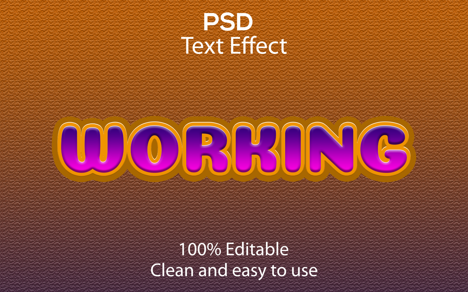 Working | Working Editable Psd Text Effect | Modern Working First Psd Text Effect