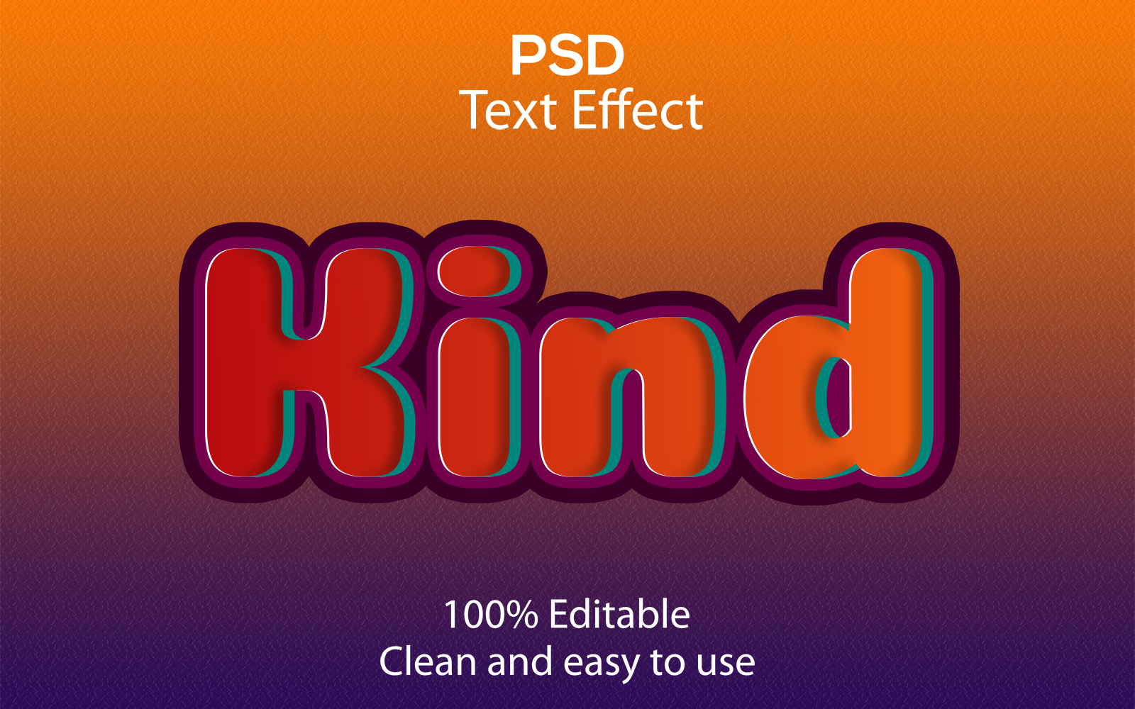 Kind | Kind Editable Psd Text Effect | Modern Kind First Psd Text Effect