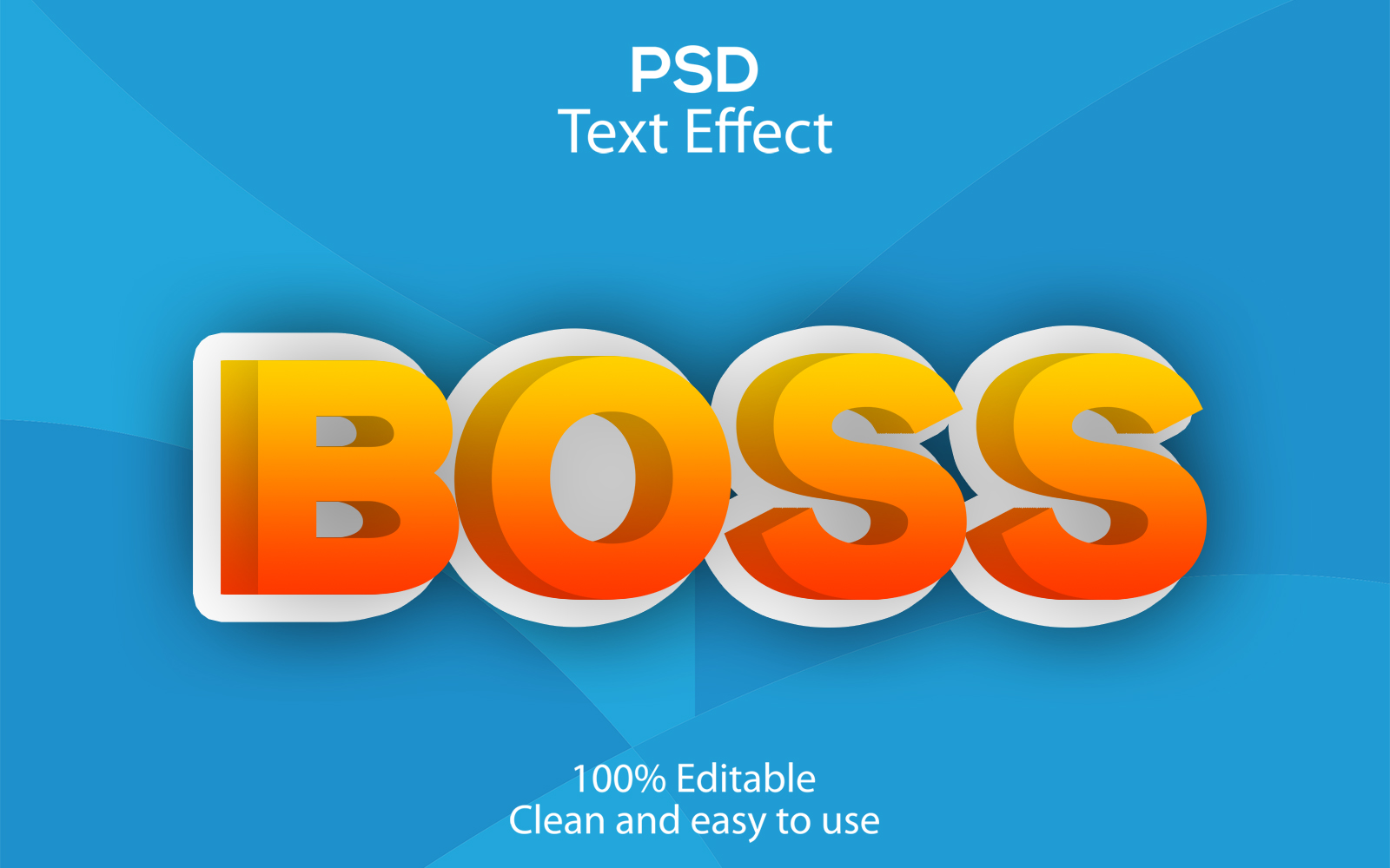 Boss | Boss Editable Psd Text Effect | Modern Boss First Psd Text Effect Templat