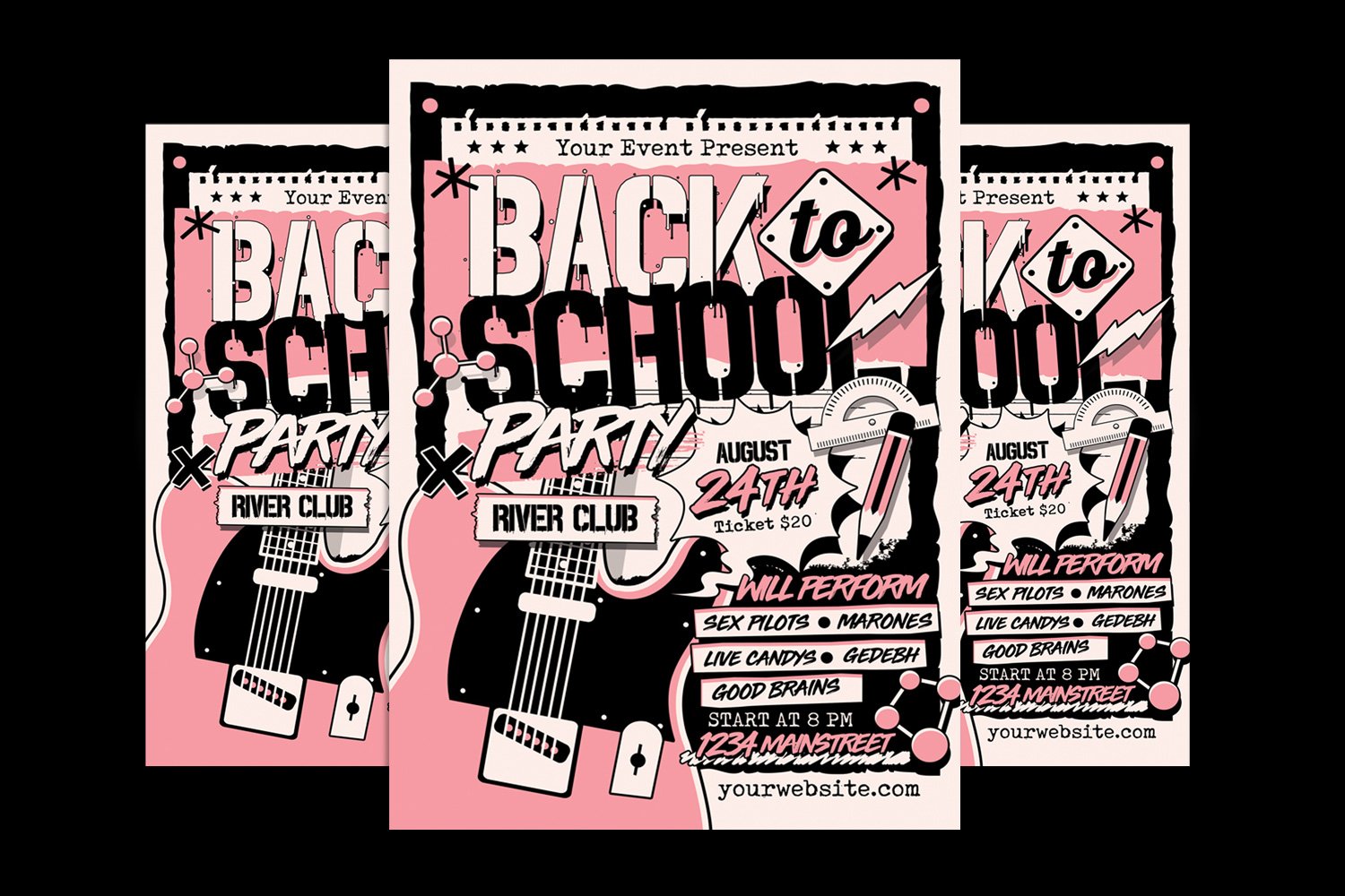 Back to School Party Event Flyer Template