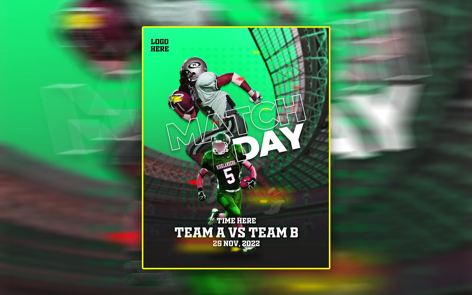 Creative Matchday Sports Premium Flyer Template Design