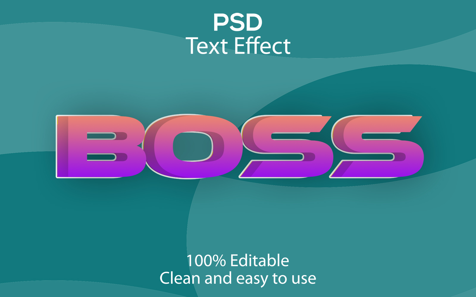 Boss | 3D Boss | Boss Editable Psd Text Effect | Modern Boss Psd Text Effect