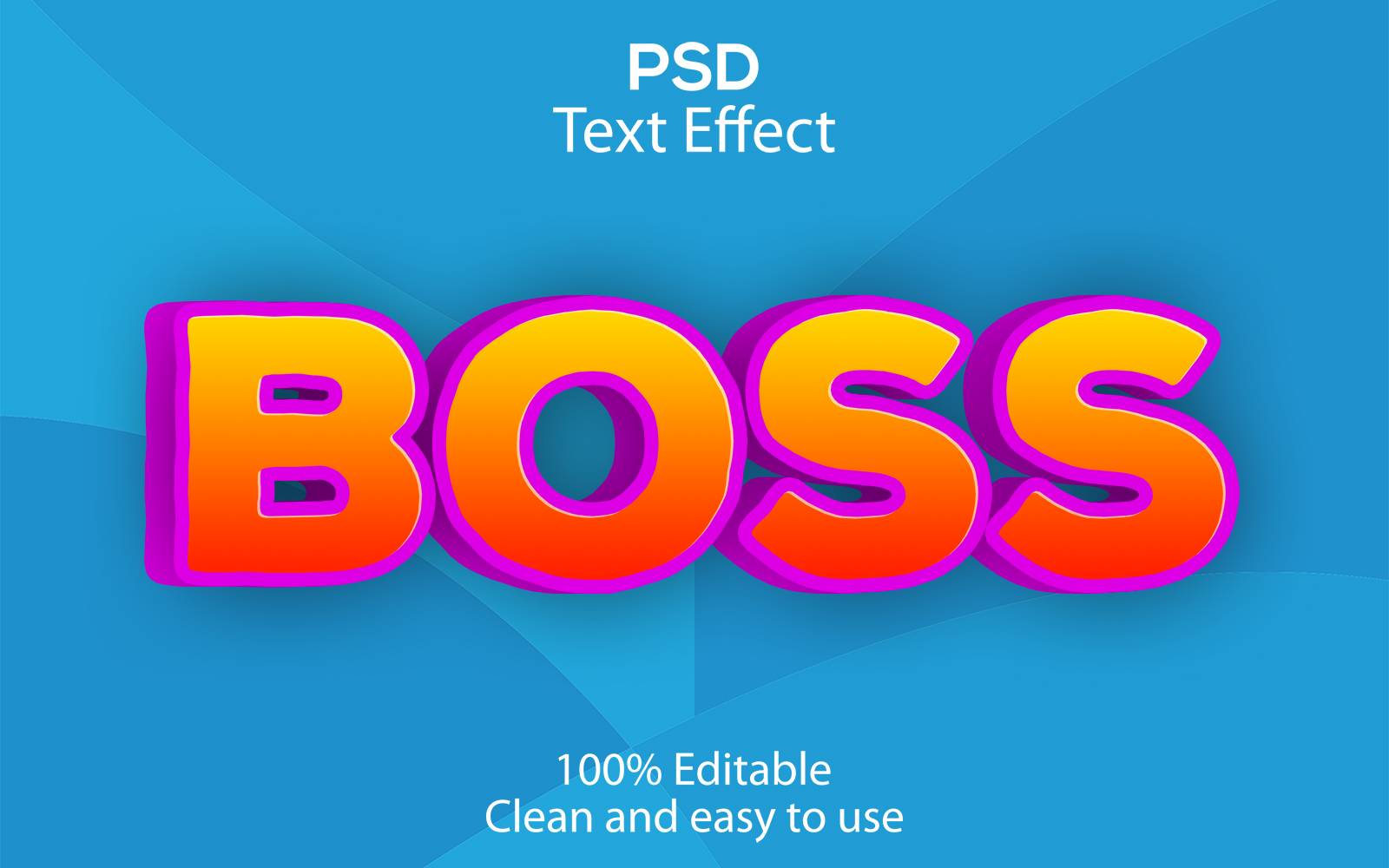 3D Boss | Boss Editable Psd Text Effect | Modern Boss Psd Text Effect