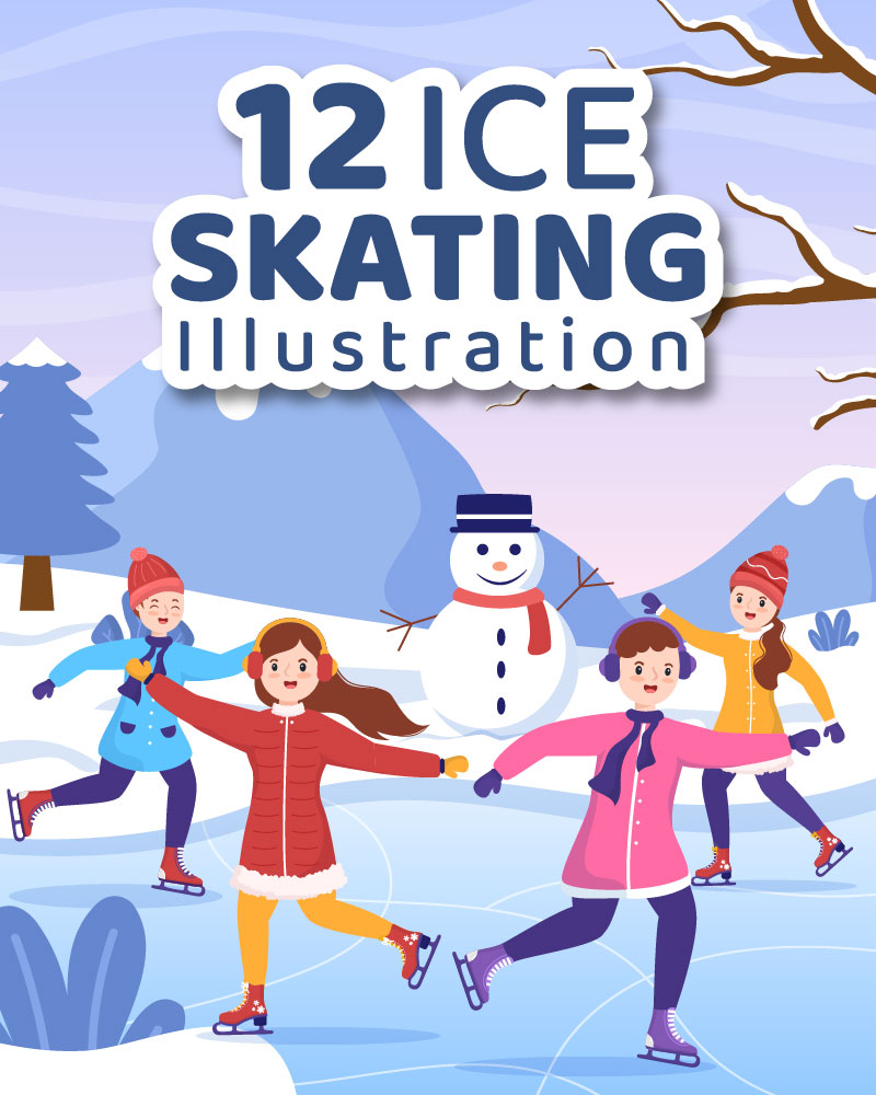 12 Ice Skating Design Illustration