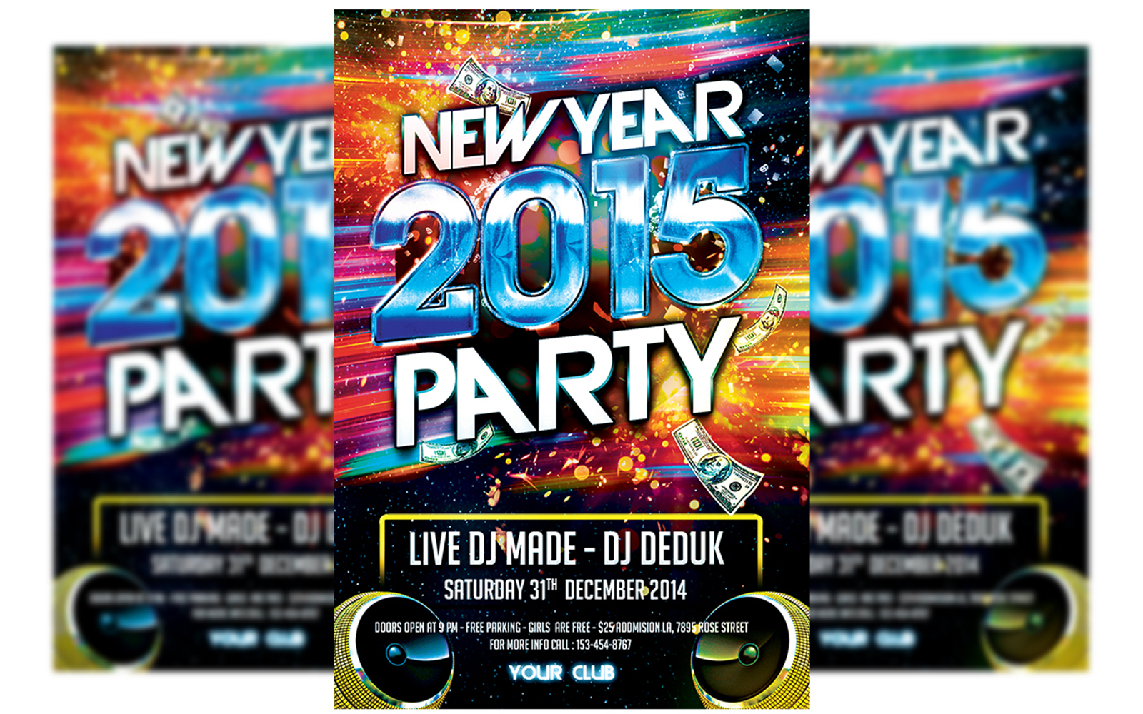 New Year Party flyer template #2