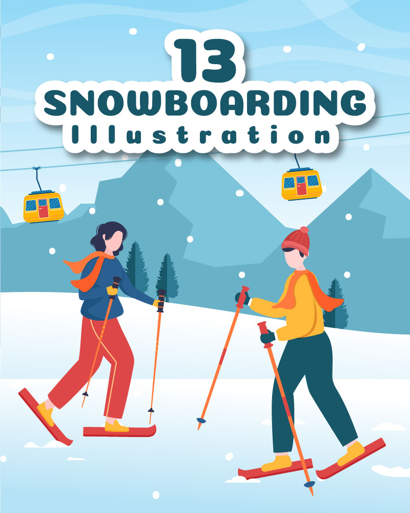 13 Snowboarding Activity Illustration