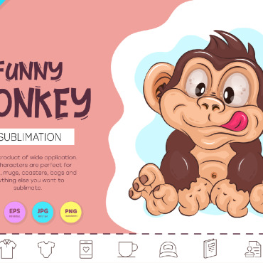 Cartoon Monkey Vectors Templates 271027