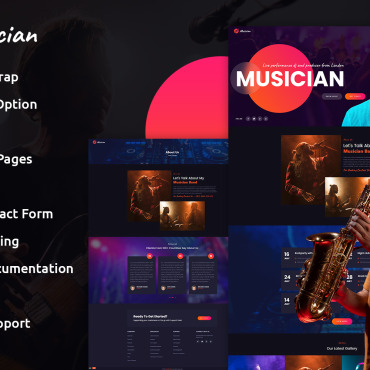 Musician Music Responsive Website Templates 271100