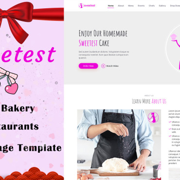 Bread Cake Landing Page Templates 271102