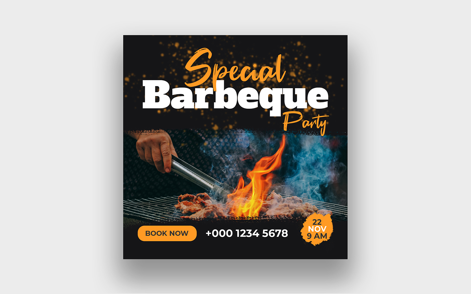 Barbeque Social Media Post Template