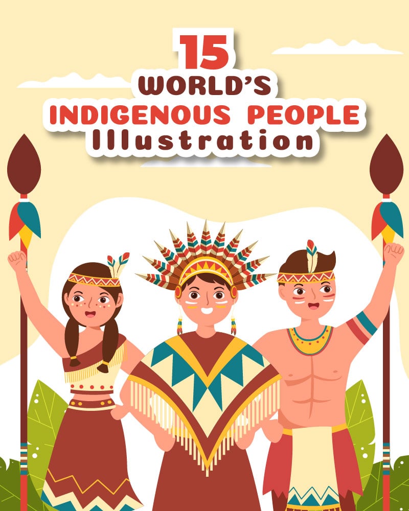 15 Worlds Indigenous Peoples Day Illustration