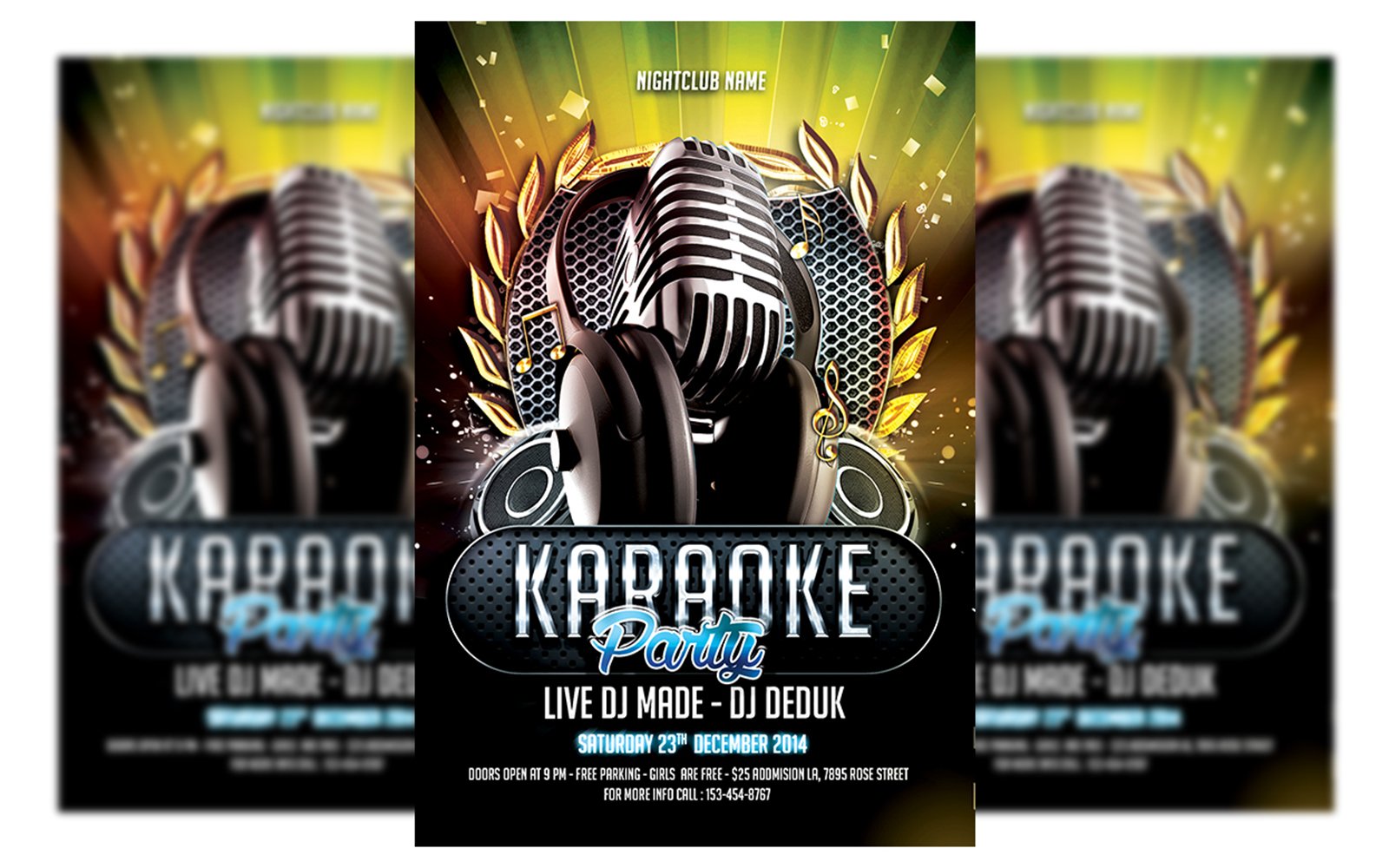 Karaoke Party Flyer Template #4