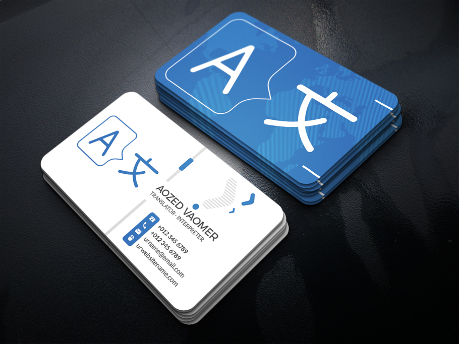 Translator Business Card Template