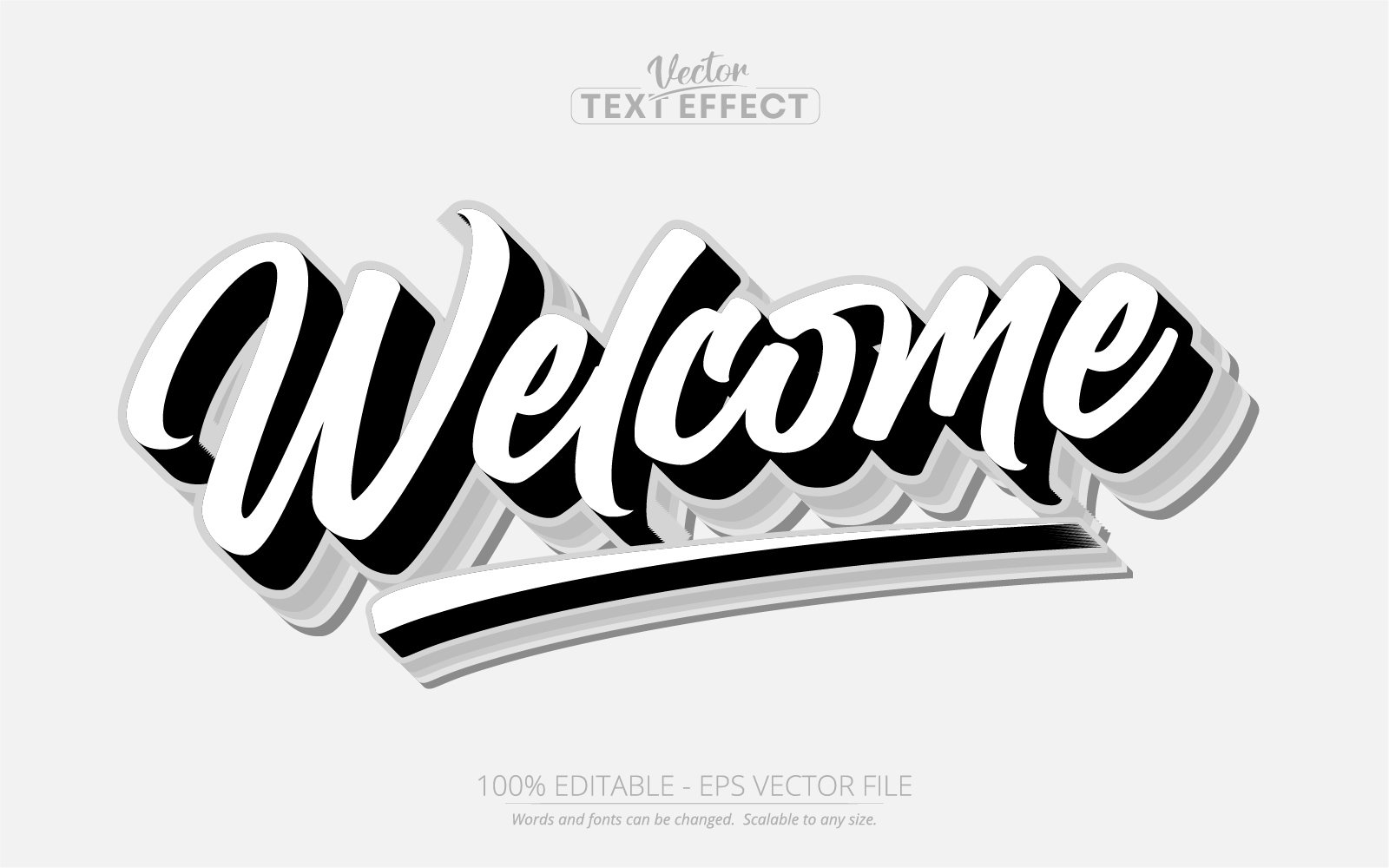 Welcome - Editable Text Effect, Minimalistic Text Style, Graphics Illustration